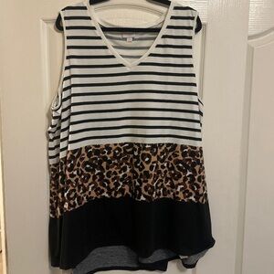 LuLaRoe Kristina Animal Print Tank Top 3xl